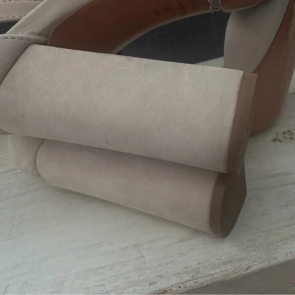 SCHUTZ Taupe Block Heel Sandals - Picture 14 of 16